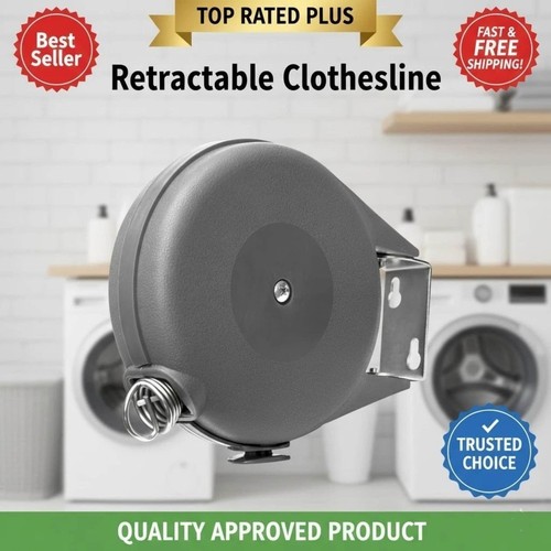 Grey clothes reel laundry 15m - clothes,