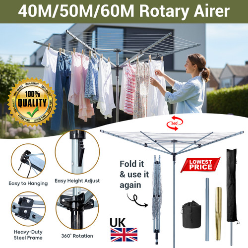 Heavy duty arm rotary airer - heavy,