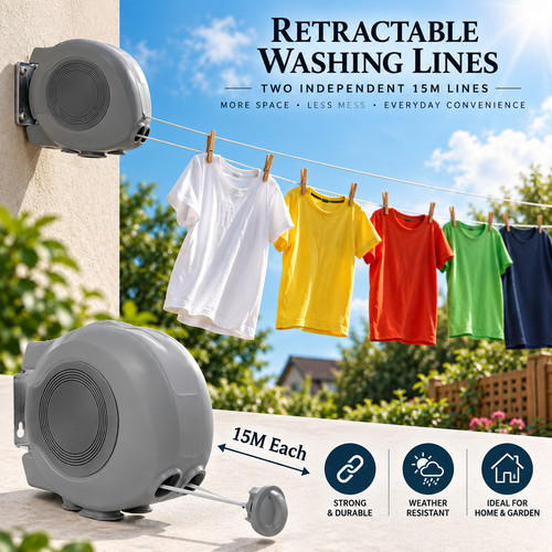30m retractable washing line - washing,